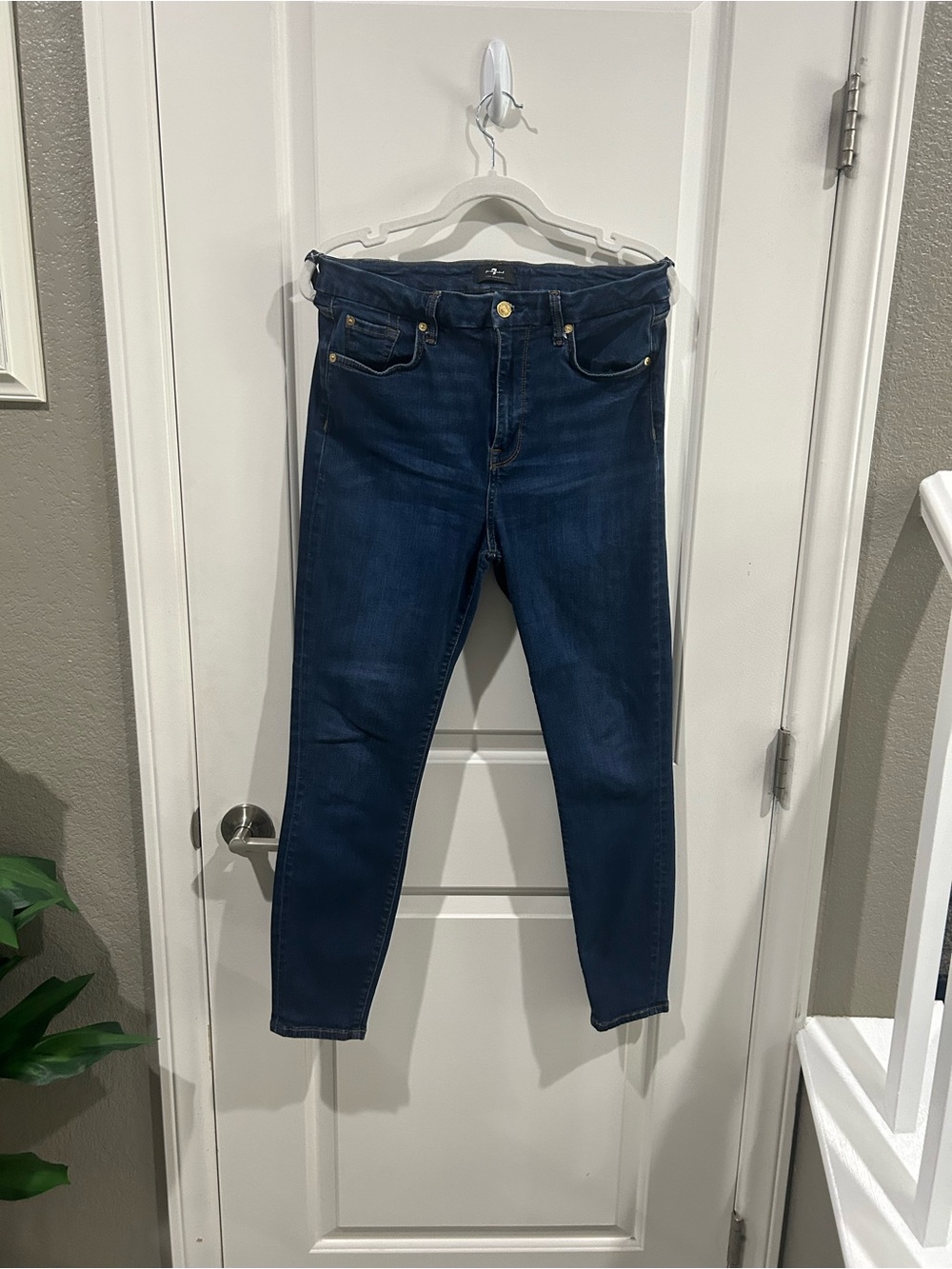 7 For All Mankind Dark Blue Skinny Jeans